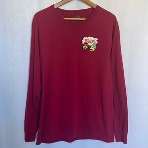 Cheech & Chong Long Sleeve Tee Shirt Burgundy "Buds" 100% Cotton Men's Size L